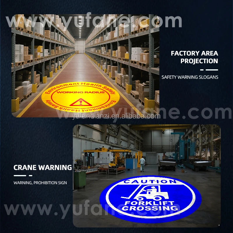 High Power Industrial Sensor Projection Light Overhead Crane Crane Safety Warning Workshop Forklift