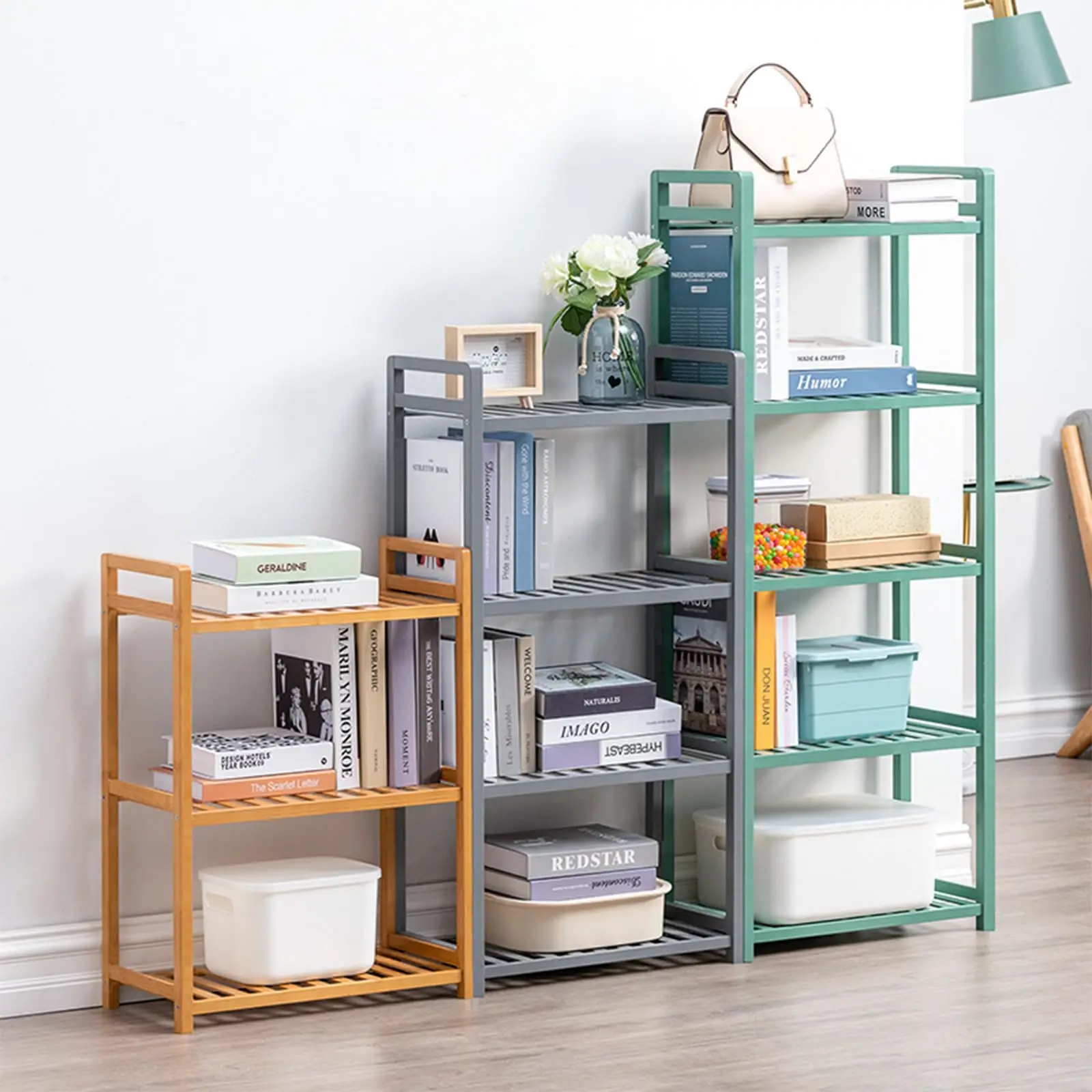 product multifunctional 3 layer bamboo modern sustainable waterproof storage rack for bathrooms kitchens living rooms offices-11