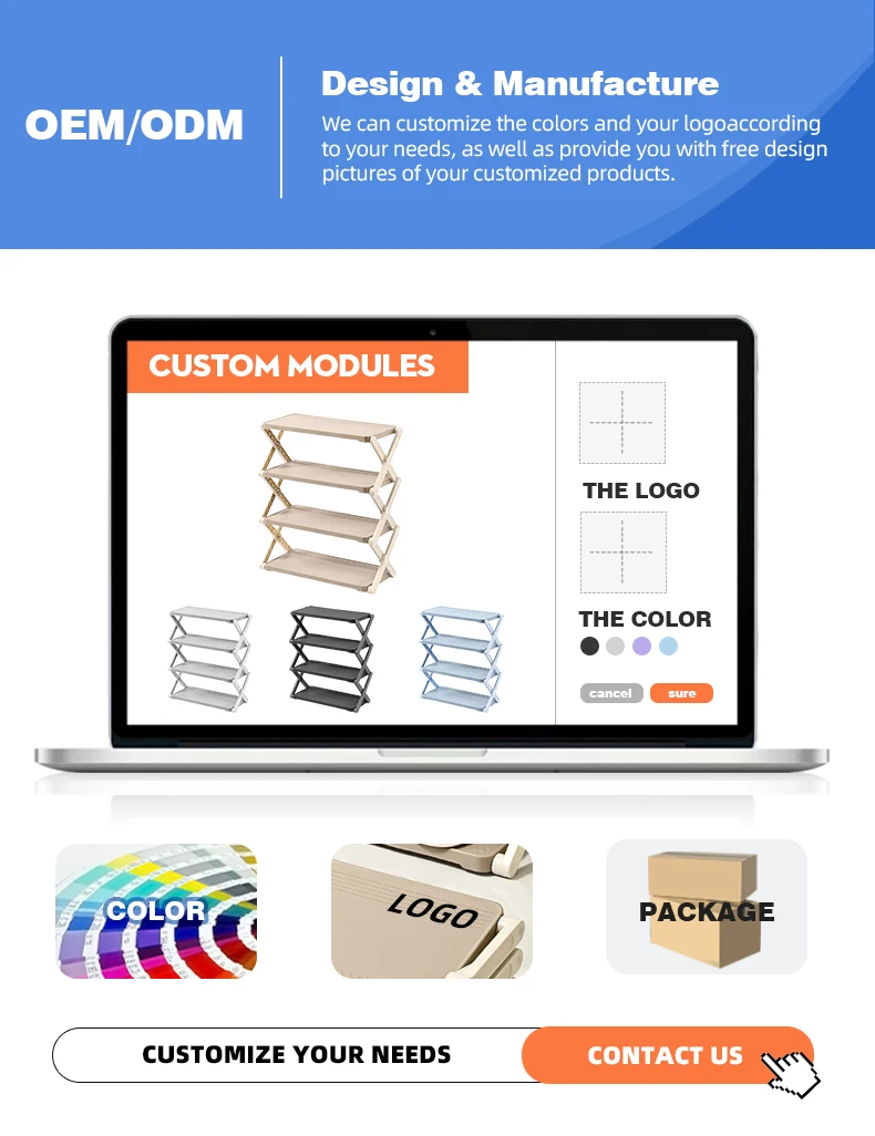 Wannuo Simple Style Foldable 3/4 Layers Shoe Rack Portable Shoe Storage Rack Durable Plastic Shoe Rack supplier