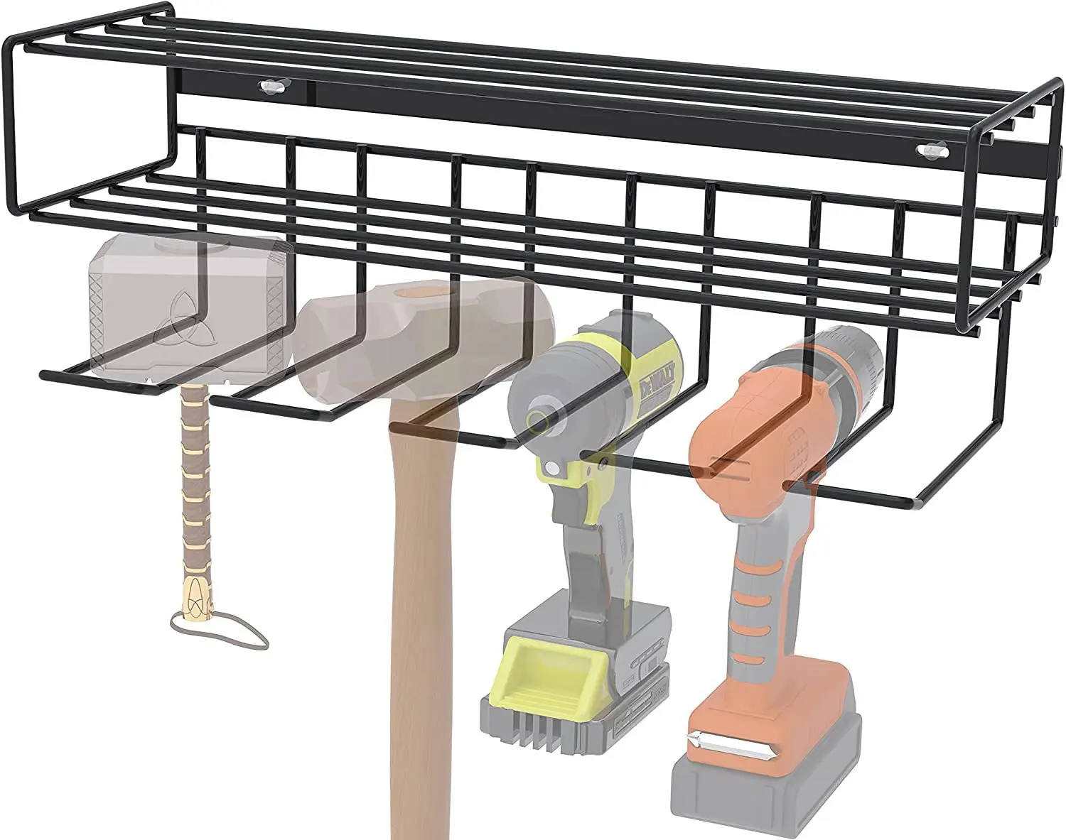 Heavy Duty Floating Tool Shelf Hanging Wall Mounted Electric Drill Tools Storage Rack For Handheld & Power Tools