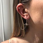 Star 2021 Retro Style Star Studded Earbone Clip Creative Simple One-piece Earrings