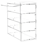 Hot Sale 4 Layers Transparent Acrylic Food Counter Display Cabinet For Bakery Deli Pastry Cupcake Doughnut