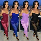 Clothes Sexy Strapless Suspender Transparent Nightclub Outfit Clothes Womens 1 Piece Corset Jumpsuits