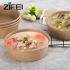 Brown Bowl Bowl Disposable Bowl Manufacturer Disposable Food Container Brown Kraft Paper Soup Bowl With Lid