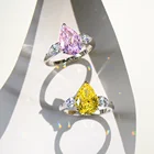 Ring Pear Rings Wedding Ring Pear Cut Pink Diamond Rings