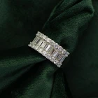 Silver Eternity Band Rings Classic Sterling 925 Silver Jewelry Diamond Eternity Band Rings For Women