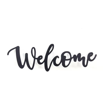 Amazon hot selling Metal Welcome Sign Black Word Signs welcome wall art for home decoration