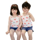 Boys Custom Summer Sleeveless 100 Cotton Tank Top And Panty Shorts 2 Piece Set For 3 To 8 Years Kids Boys Girls