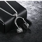 Pendant 2021 European And American Jewelry Rock Music Headphone Pendant Titanium Steel Couple Necklace