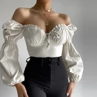 Top Ladies' Tops Fashionable Sexy Long Sleeve Puff Sleeve Top White Shirts Fall Casual Ladies' Blouses For Women Tops