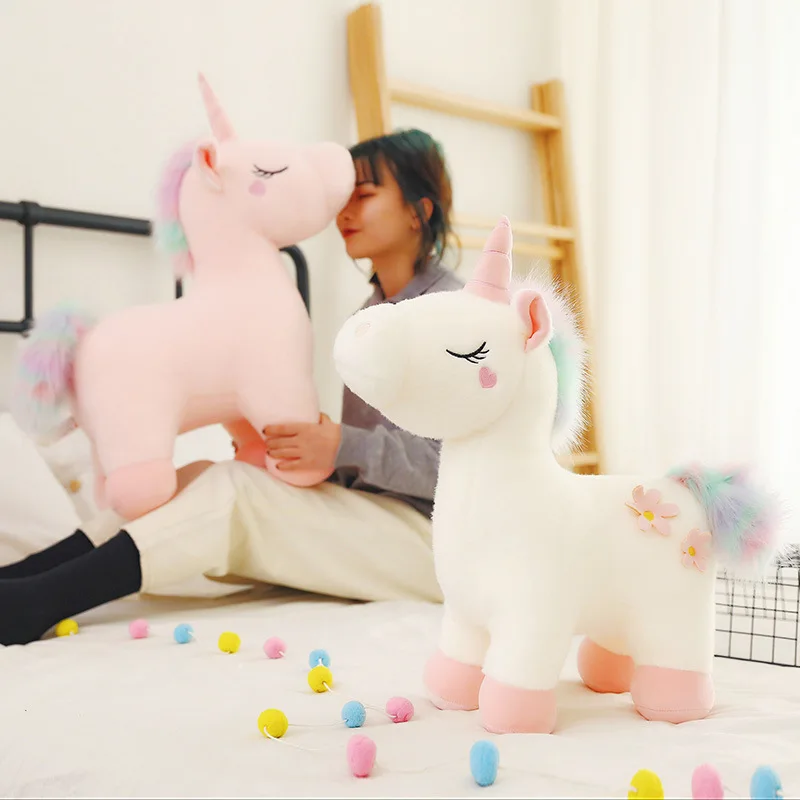 Wholesale plush pink unicorn doll toy advertisement promotional teenage cute heart child birthday gift