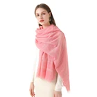 Scarf Wholesale Solid Color Pink Polyester Scarf For Women Stylish Sahwl