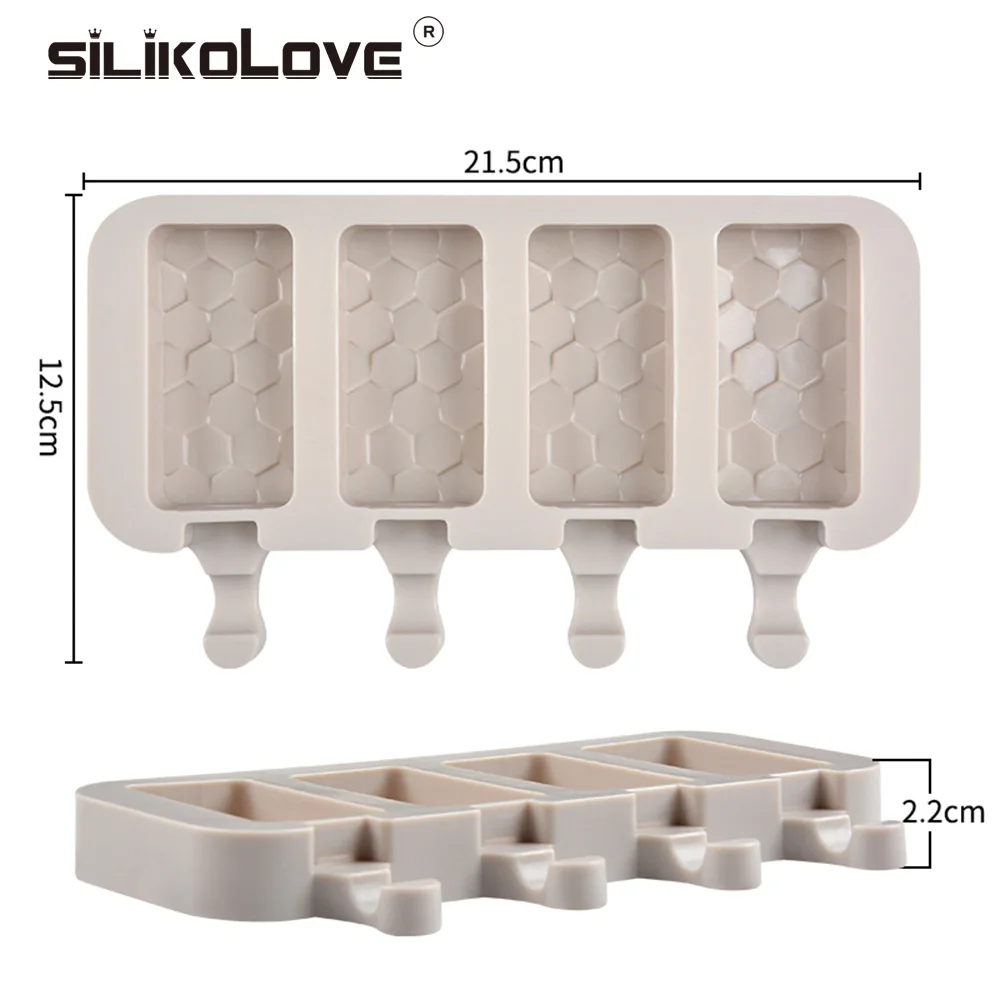 JSC3599 New Silicone Ice Cream Molds Sustainable and Stocked for DIY Popsicle Ice-Lolly Ice Candy Making