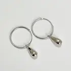 Online Jewellery Silver Online Fashion Jewellery 925 Sterling Silver Rhodium Drop Huggie Hoop Earrings