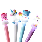 Light Pen Trending Cartoon Bear Unicorn Cute Girl Girls Heart Luminous Cute Personality Writing Gel Light Pen 4pcs Set
