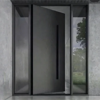 ALUFRONT Modern Custom Aluminum Entrance  Pivot Doors for Home Main Security Entry Aluminum Alloy Door for House