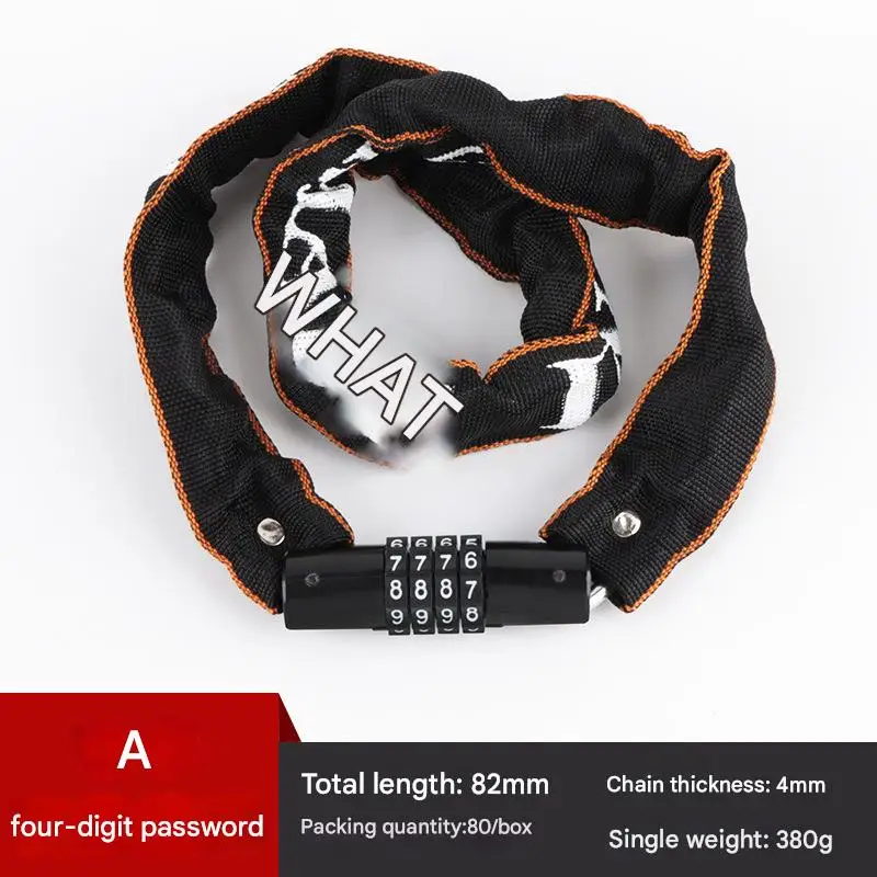 Portable Electric Vehicle & Bicycle Password Chain Lock Bold Anti-Theft Accessory for Motorcycles