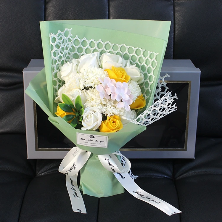 flower bouquet for valentines day gift artificial rose soap