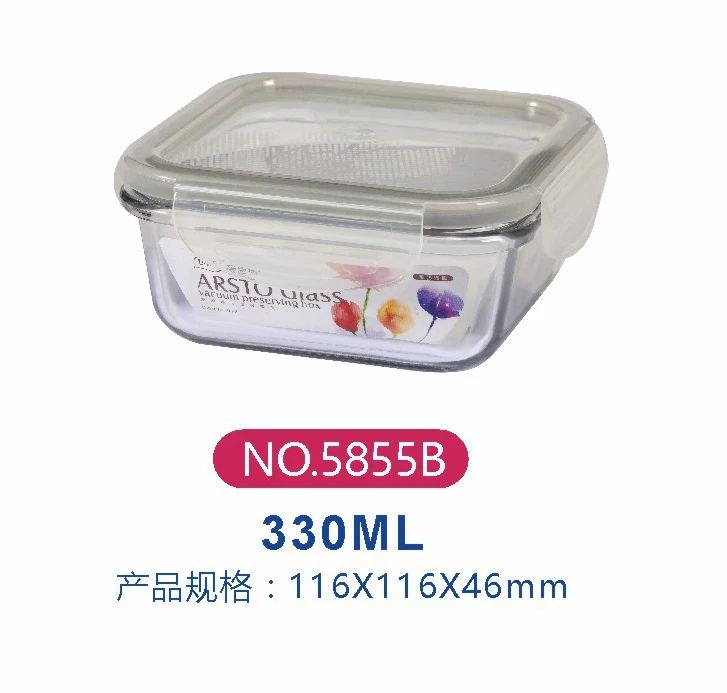 Food Grade Kitchen Baby High Borosilicate Glass With Locking Lid Office Take Out Bento Box Lunch Container