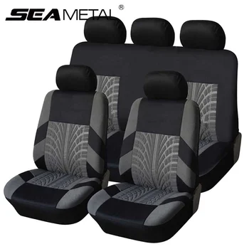 Full Set Auto Seat Cover Protector 5 Seats Vehicle Fabric Car Seat Covers