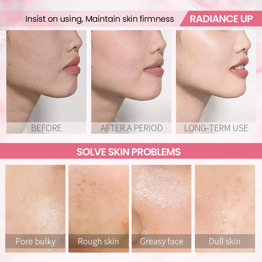 Private Label Organic Sakura Brightening Skin Care Set Products Cosmetics Anti Aging Face Toner Serum Cream Skincare Set (New)