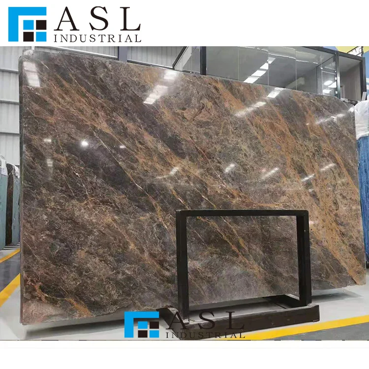 Gold blue marble Natural Stone slab tile marbles for house coffee table with marble dinning table set