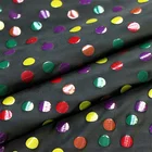 Silk Fabric Factory Supply 97% Polyester 3% Spandex Colorful Wave Point Printed Bronzing Ice Silk Cloth Fabric