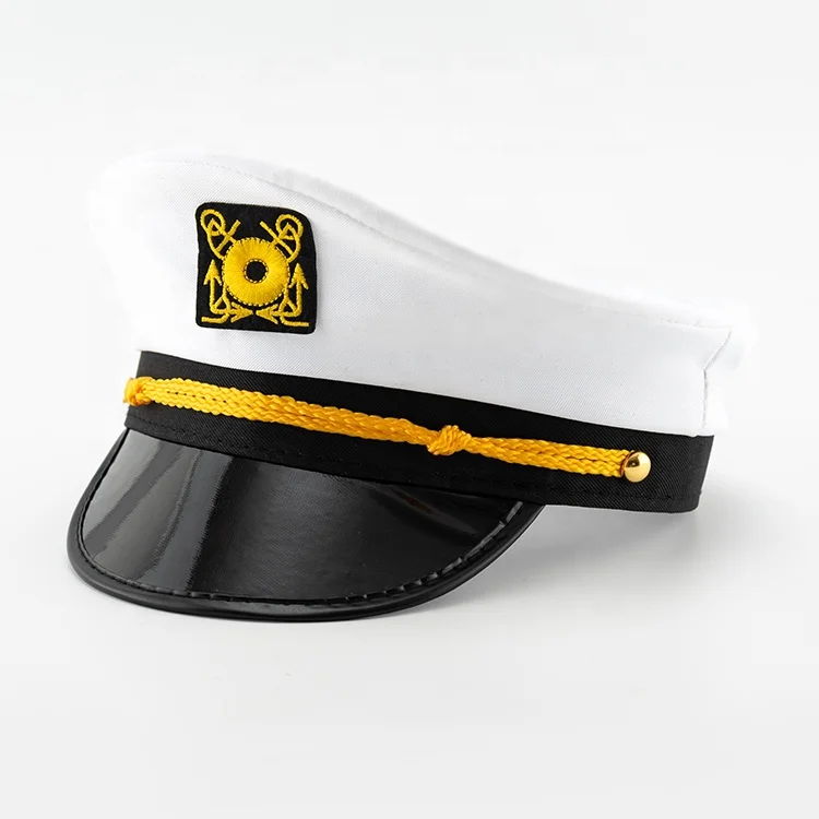 Sombrero de marinero Capitanes blancos Gorra ajustable （20.47-21.25 Traje para niños perfecto para el carnaval Talla única 