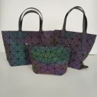 Women Handbag Women YIBO New Women Unique Shape Diamond Lattice Tote Bags Laser Female Purse Ace Handbags