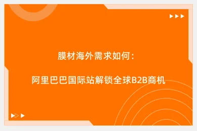 膜材海外需求如何:阿里巴巴国际站解锁全球B2B商机