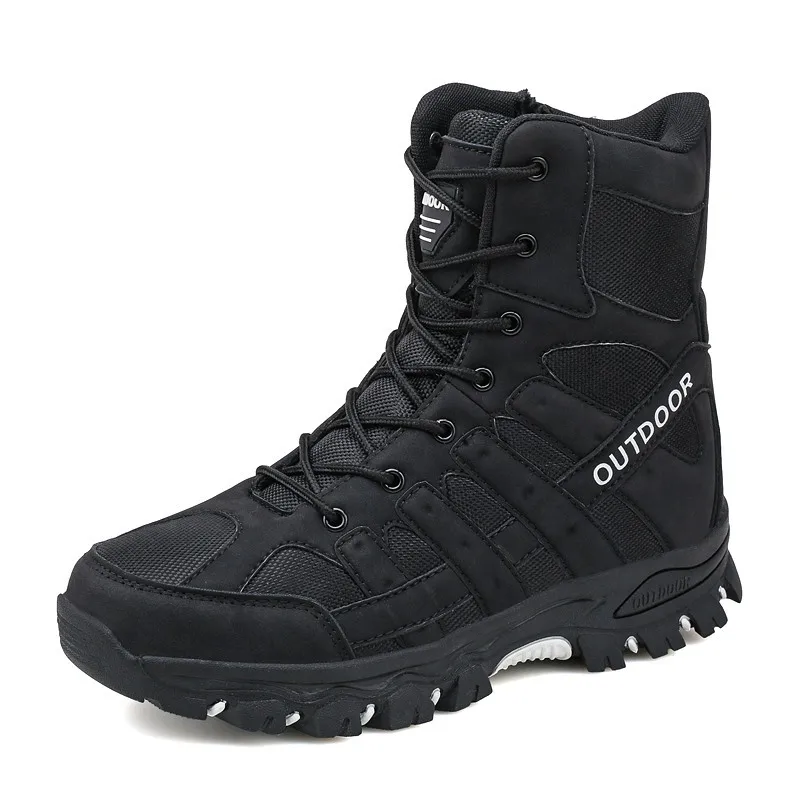 High Top Outdoor Workwear Anti Slip Breathable Wear Resistant Shock Absorbing Warm  Comfortable Men'S Mountaineering Shoes