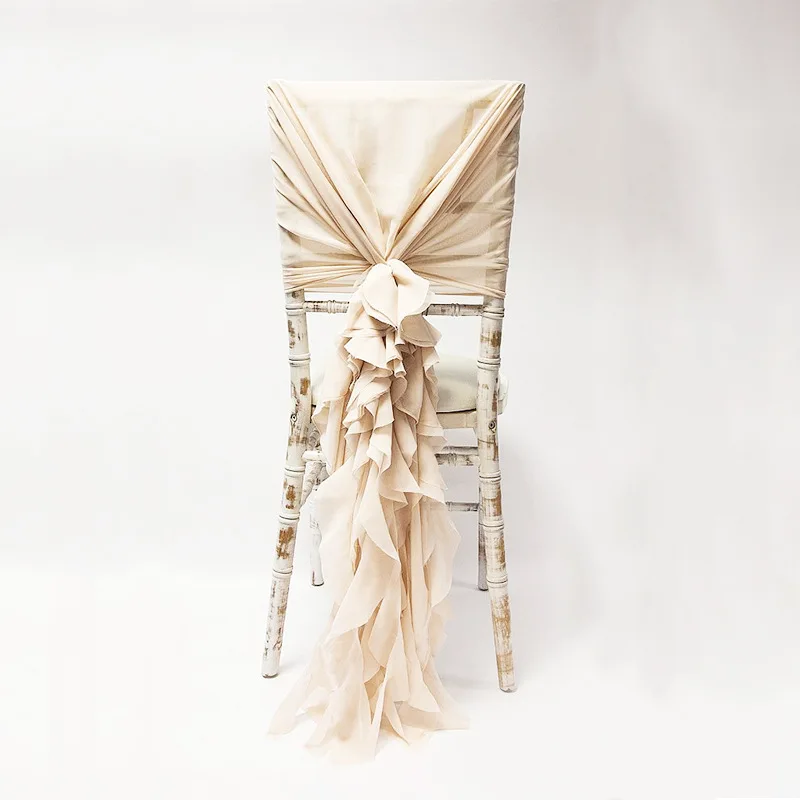 Beautiful chiffon curly willow chiavari chair cover