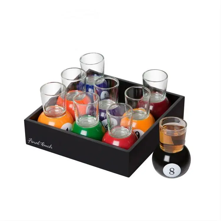 pool ball shot glass set