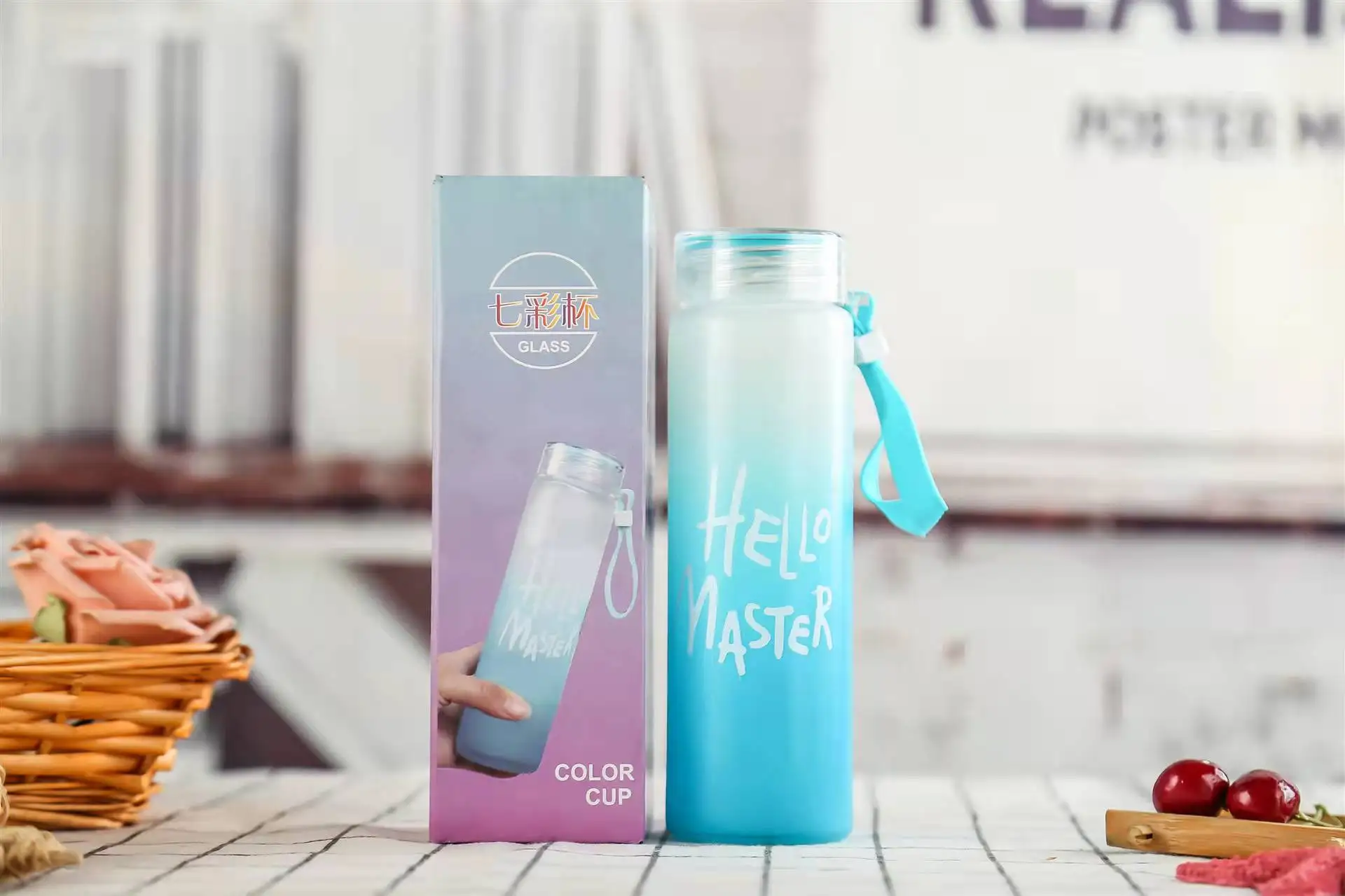 New Nice Glass Fashion Simple Water Cup Wild Student Gift Water Cup 400ml high value big fat cup water bottle cute adult general
