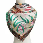 Silk Scarf Twill Silk Scarf Hand Rolled Hem 90x90cm Luxury Brand