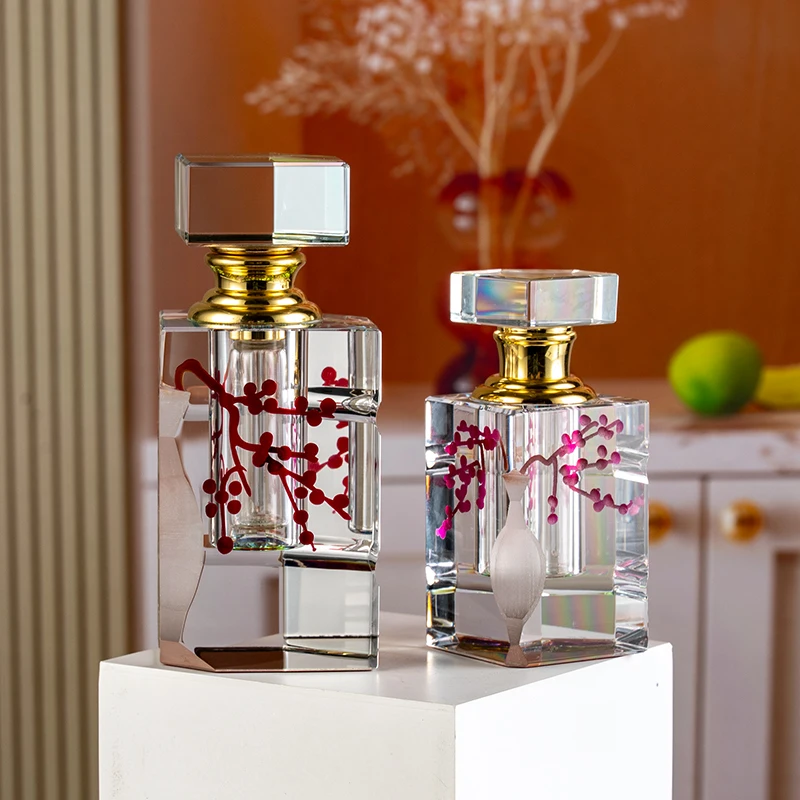 product new design hot sale double size 6ml 12ml glass empty bottle elegant fashion crystal perfume bottle-7