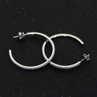Diamond Earrings Earrings Large 925 Silver Moissanite Diamond Hoop Earrings