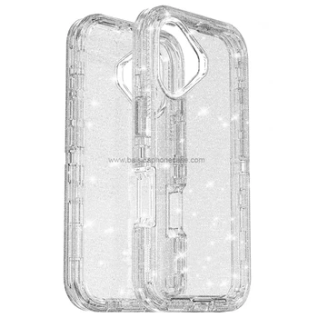 Original High quality  shockproof bumper clear glitter full back cover for iPhone 16 pro max defender mobile phone cases