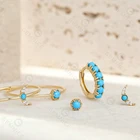 Cz Earring Turquoise Stud Earrings Gemnel Statement Gold Plated Turquoise CZ Crescent Moon Stud Earring