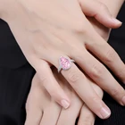 Rings Engagement Pear Shape Wedding Halo Rings Set Couple Engagement Zirconia Pave Rings