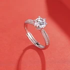 Round Cut Diamond Round Thriving Gems 1 Carat Round Cut Moissanite Diamond Wedding Ring 925 Sliver Ring