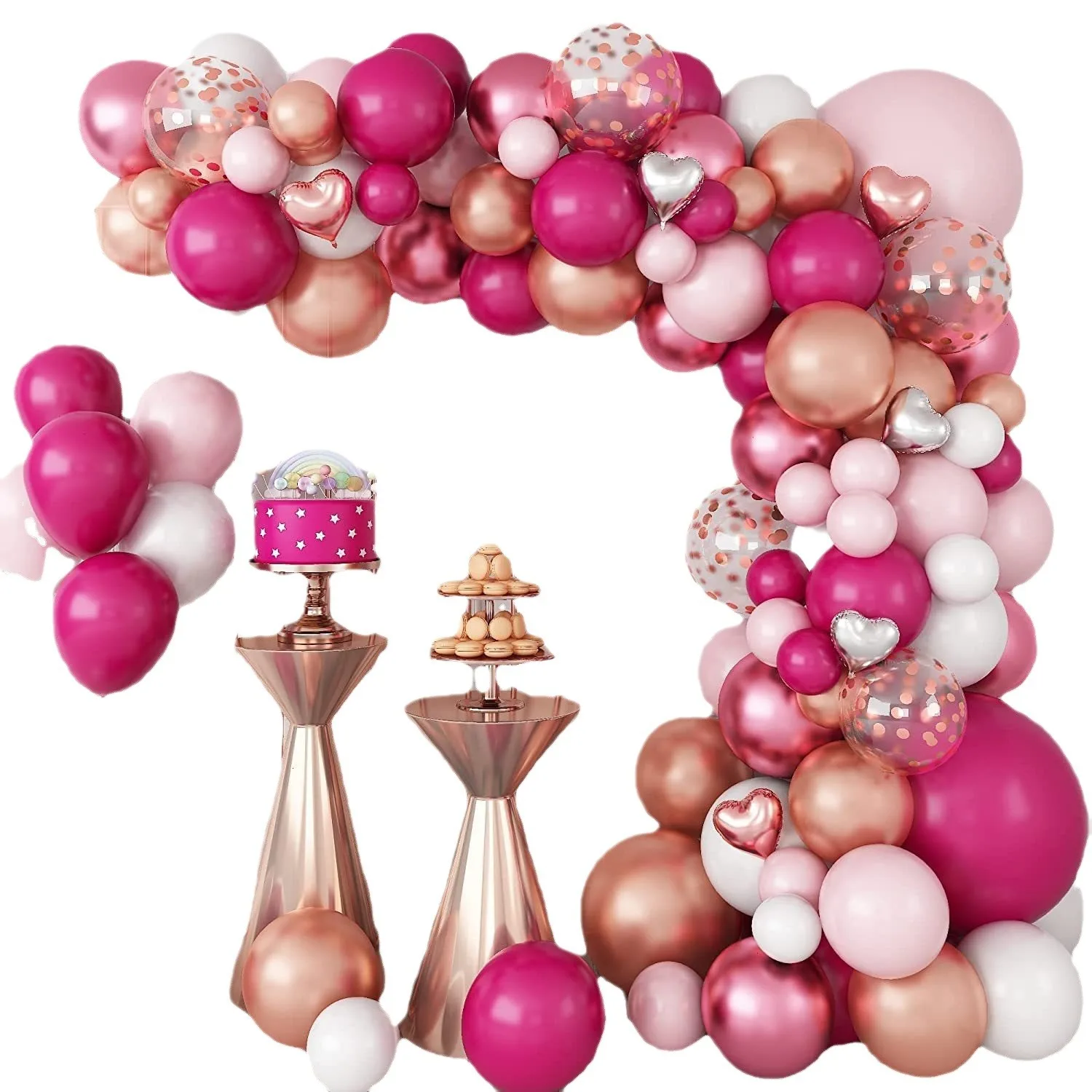 94pcs Macaron Pink Balloon Garland Arch Kit Wedding Birthday Party Decoration Kids Globos Latex Ballon Baby Shower Girl