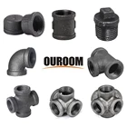 Pipe Fittings Malleable Pipe Nipple Threaded Malleable Iron 90 Elbow Pipe Connection Fittings Coupling