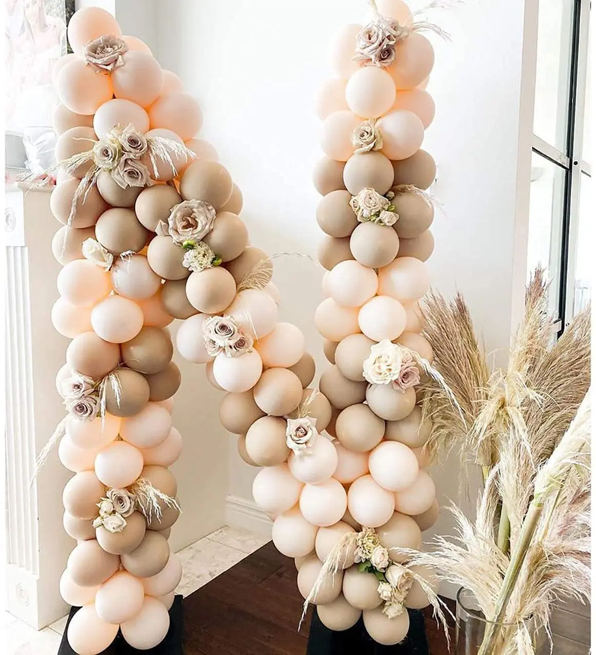 Blush Gold Caramel Coffee Balloon Garland Kit Apricot Brown Nude