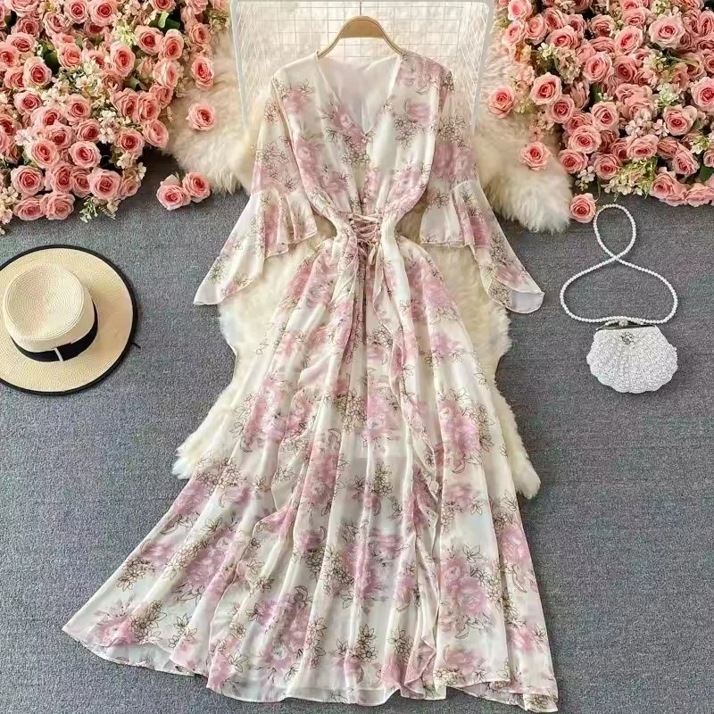 Casual Vestidos Midi Dress for Women Summer Dress Print Multicolor Midi De Verao Floral Xl Womens Cotton Natural