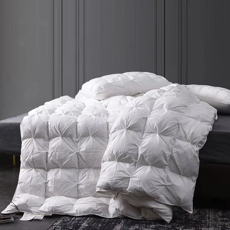 King Twin Size White Hotel Home Warm Luxury Bedding All Seasons Duvet Goose Down Feather Bed Comforter