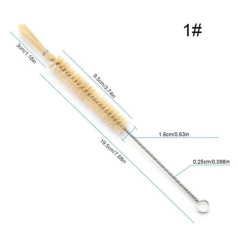 High Quality Pig Bristles And Horsehair Pipe Tube Sprial Cleaning Brush Bottle Washing Brush