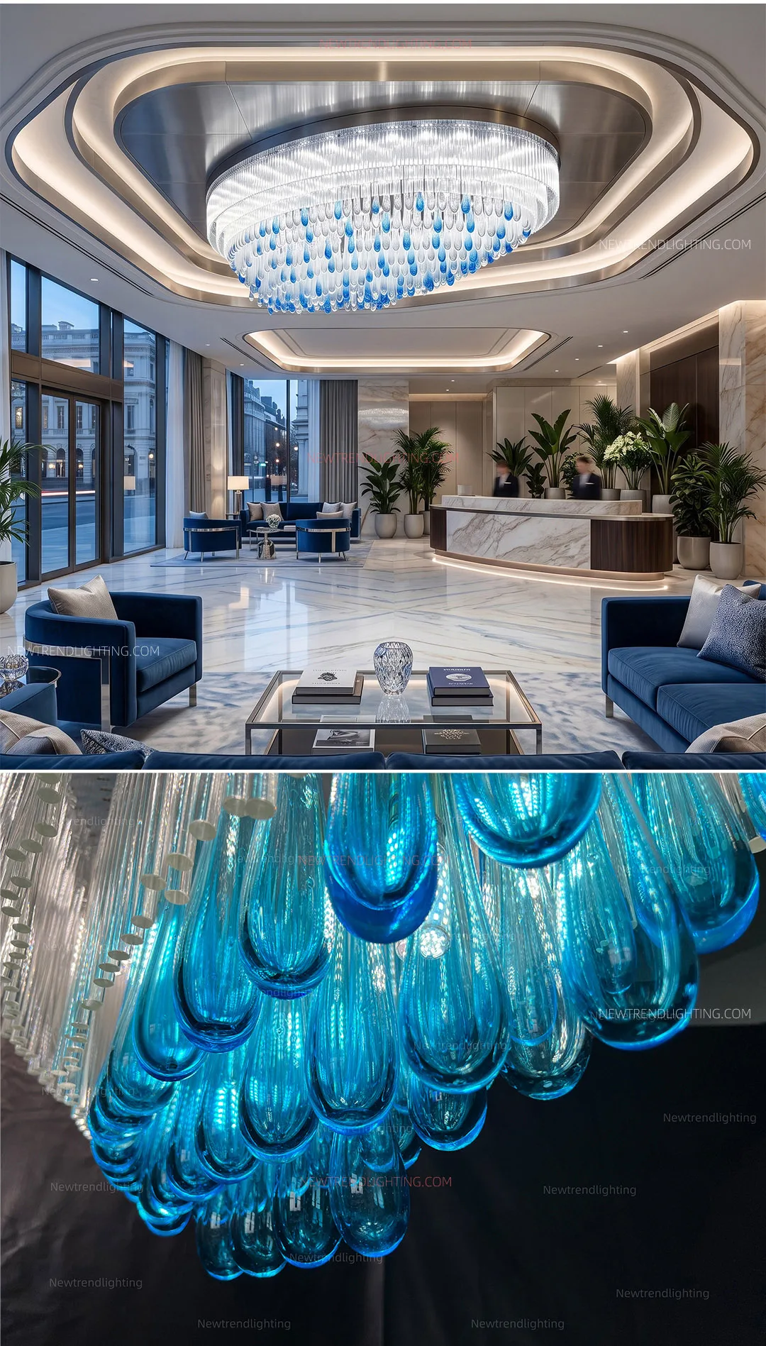 cpl 526 bespoke hospitality lighting solution oversized led ceiling chandelier for hotel lobby grand hall-4
