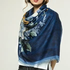 Scarf Factory Direct Selling Satin Design Retro Thin Flower Printed Hijab Women Shawl Hemp Lady Scarf