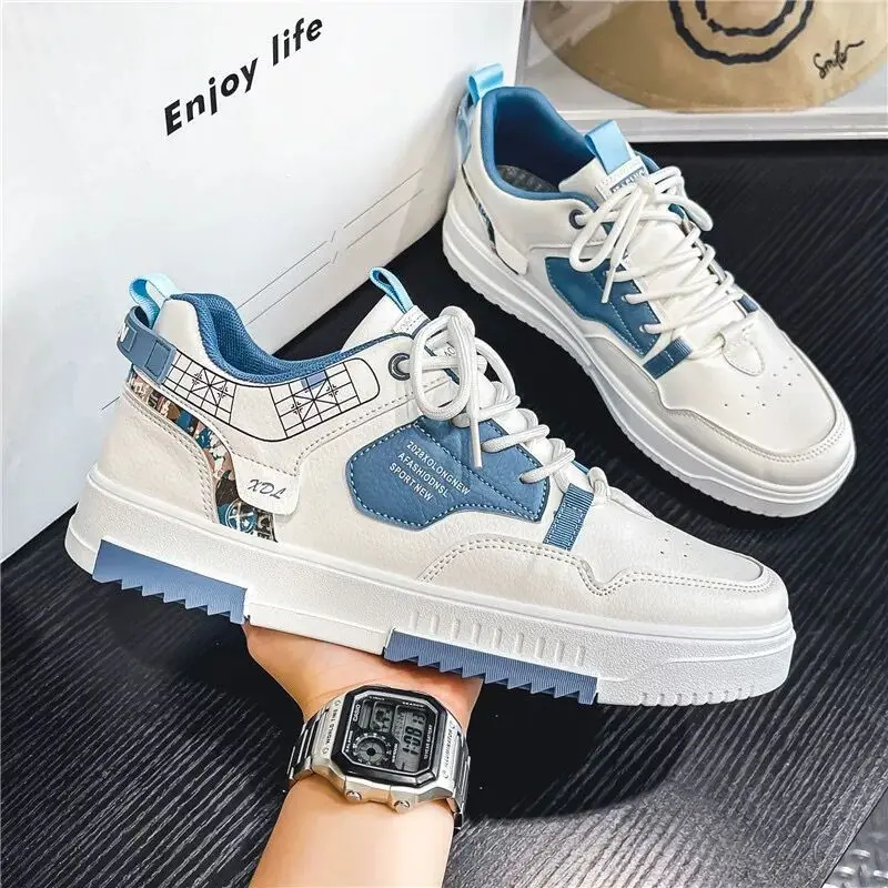 New Breathable PU Leather Versatile walking Men' s Youth Sports skateboarding shoes